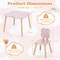 Kids Wooden Flower Table and Chair Set – 3-Piece Toddler Play Furniture with Solid Pine Legs